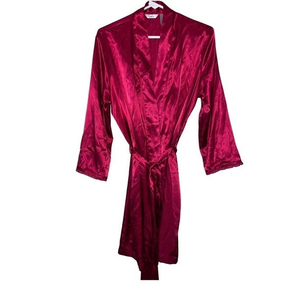Adonna Silky Hot Pink Robe with Belt Size Medium - Picture 1 of 8